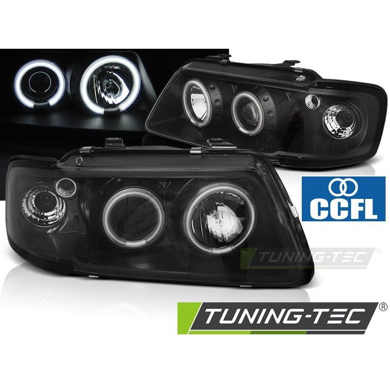 HEADLIGHTS ANGEL EYES CCFL BLACK fits AUDI A3 8L 08.96-08.00, A3 8L 96-03