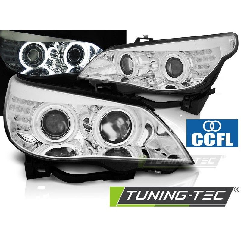 HEADLIGHTS ANGEL EYES CCFL CHROME LED INDICATOR fits BMW E60/E61 03-07, Serie 5 E60/61