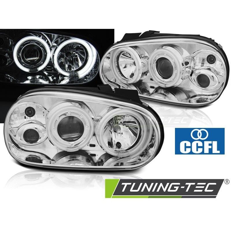 HEADLIGHTS ANGEL EYES CCFL CHROME fits VW GOLF 4 09.97-09.03, Golf 4