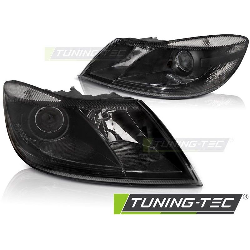 HEADLIGHTS BLACK fits SKODA OCTAVIA 09-12, Octavia II 04-13