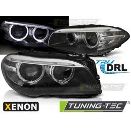 XENON HEADLIGHTS ANGEL EYES LED DRL BLACK fits BMW F10 F11 10-07.13, Serie 5 F10/F11
