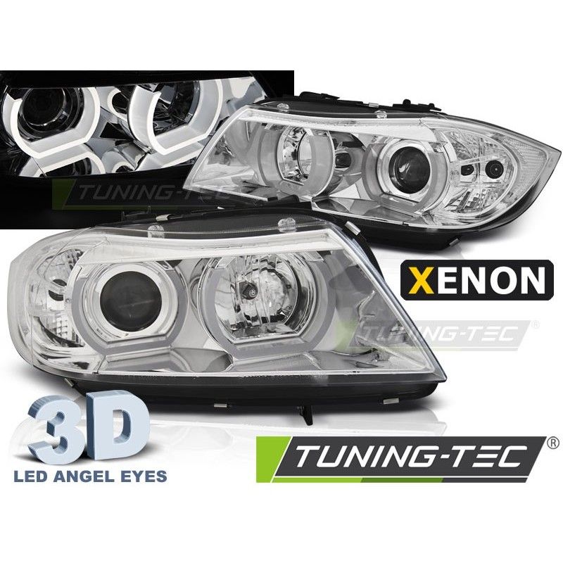 XENON HEADLIGHTS U-LED LIGHT 3D CHROME fits BMW E90/E91 03.05-08.08, Serie 3 E90/E91