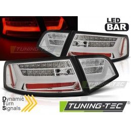 LED BAR TAIL LIGHTS CHROME SEQ fits AUDI A6 08-11 SEDAN, A4 B8 08-11