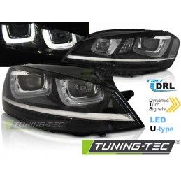 HEADLIGHTS U-LED LIGHT DRL BLACK fits VW GOLF 7 11.12-17, Golf 7