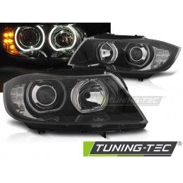 HEADLIGHTS ANGEL EYES LED INDICATOR BLACK fits BMW E90/E91 03.05-11, Serie 3 E90/E91