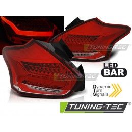 FORD FOCUS 3 15-18 HATCHBACK RED WHITE SEQ LED , Focus III 2010+