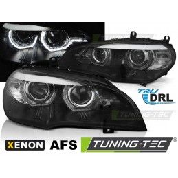 XENON HEADLIGHTS ANGEL EYES LED DRL BLACK AFS fits BMW X5 E70 07-10, Eclairage Bmw