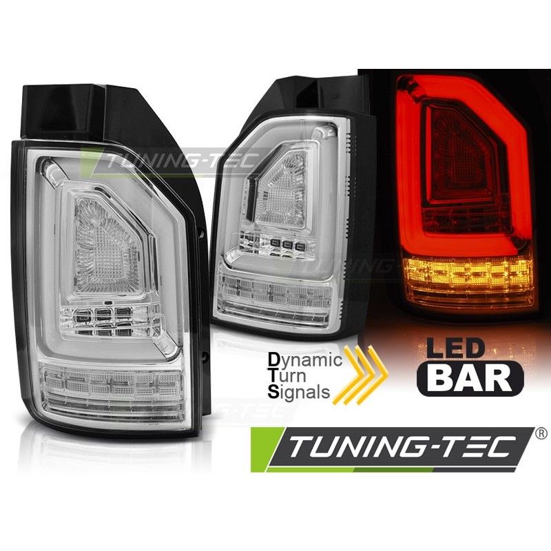 LED BAR TAIL LIGHTS CHROME SEQ fits VW T6 15-19 OEM LED, Eclairage Volkswagen