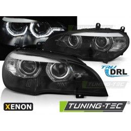 XENON HEADLIGHTS ANGEL EYES LED DRL BLACK fits BMW X5 E70 07-10, Eclairage Bmw