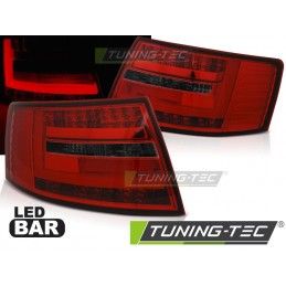 LED BAR TAIL LIGHTS RED SMOKE fits AUDI A6 C6 SEDAN 04.04-08 6-PIN, Eclairage Audi