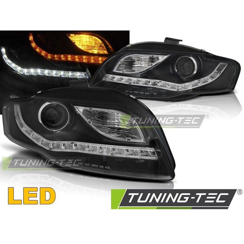 HEADLIGHTS DAYLIGHT BLACK fits AUDI A4 B7 11.04-03.08, Eclairage Audi