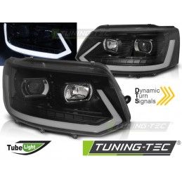 HEADLIGHTS TUBE LIGHT BLACK SEQ fits VW T5 2010-2015, Eclairage Volkswagen