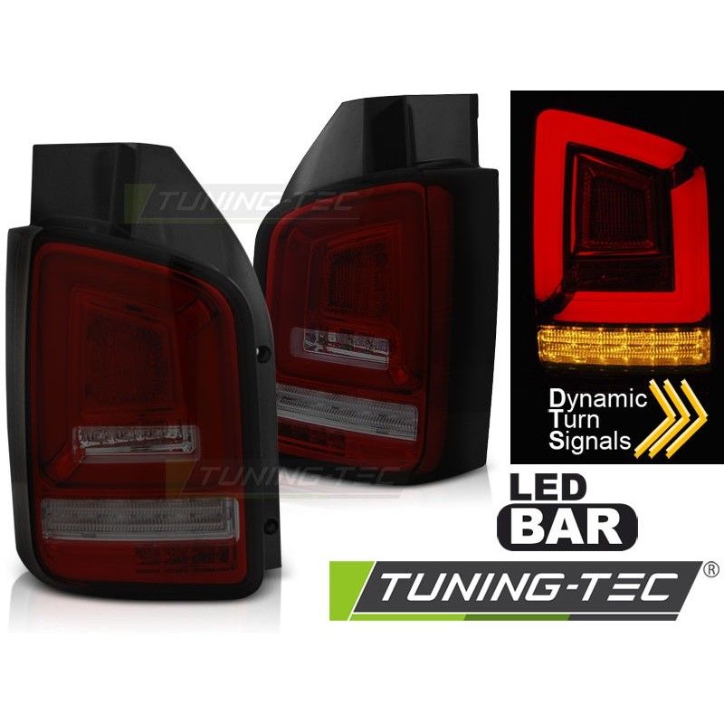 LED BAR TAIL LIGHTS RED SMOKE SEQ fits VW T5 10-15, Eclairage Volkswagen