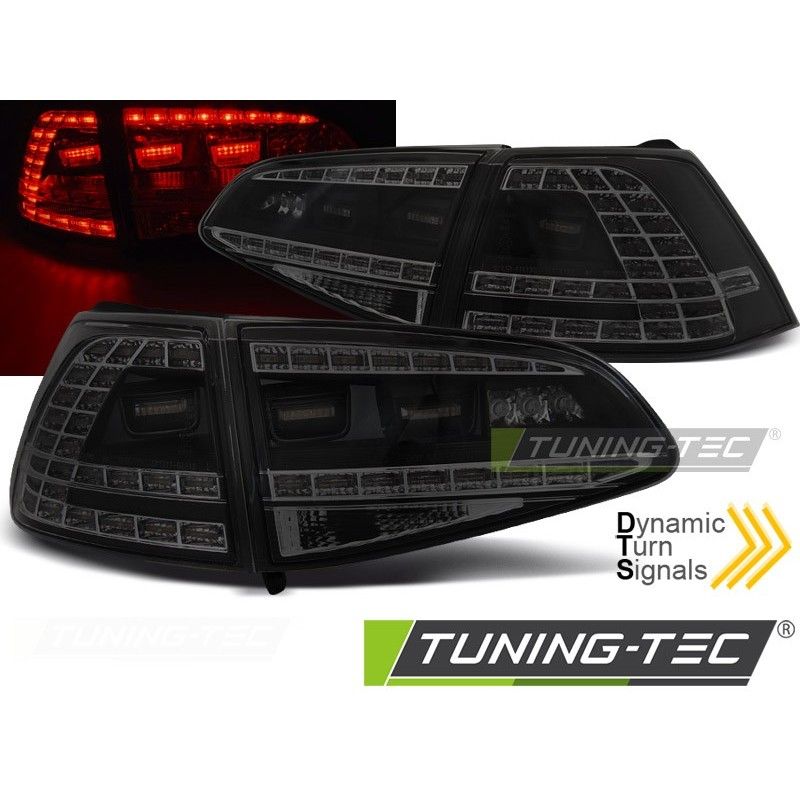 LED TAIL LIGHTS SPORT BLACK SMOKE SEQ fits VW GOLF 7 13-17, Eclairage Volkswagen