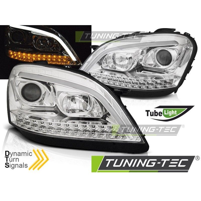 HEADLIGHTS TUBE LIGHT CHROME SEQ fits MERCEDES W164 ML M-KLASA 05-07, Eclairage Mercedes