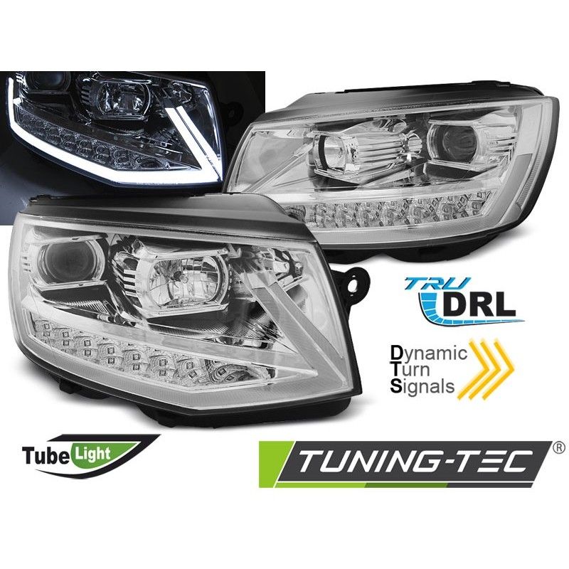 HEADLIGHTS TUBE LIGHT DRL CHROME SEQ fits VW T6 15-19, Eclairage Volkswagen