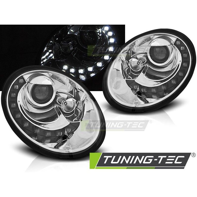 HEADLIGHTS DAYLIGHT CHROME fits VW NEW BEETLE 06-12, Eclairage Volkswagen