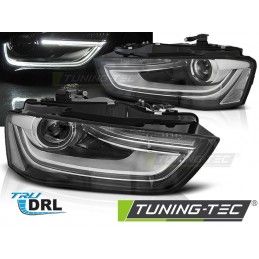 HEADLIGHTS TRUE DRL BLACK fits AUDI A4 B8 12-15, Eclairage Audi