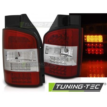 LED TAIL LIGHTS RED WHITE fits VW T5 10-15 TRANSPORTER, Eclairage Volkswagen