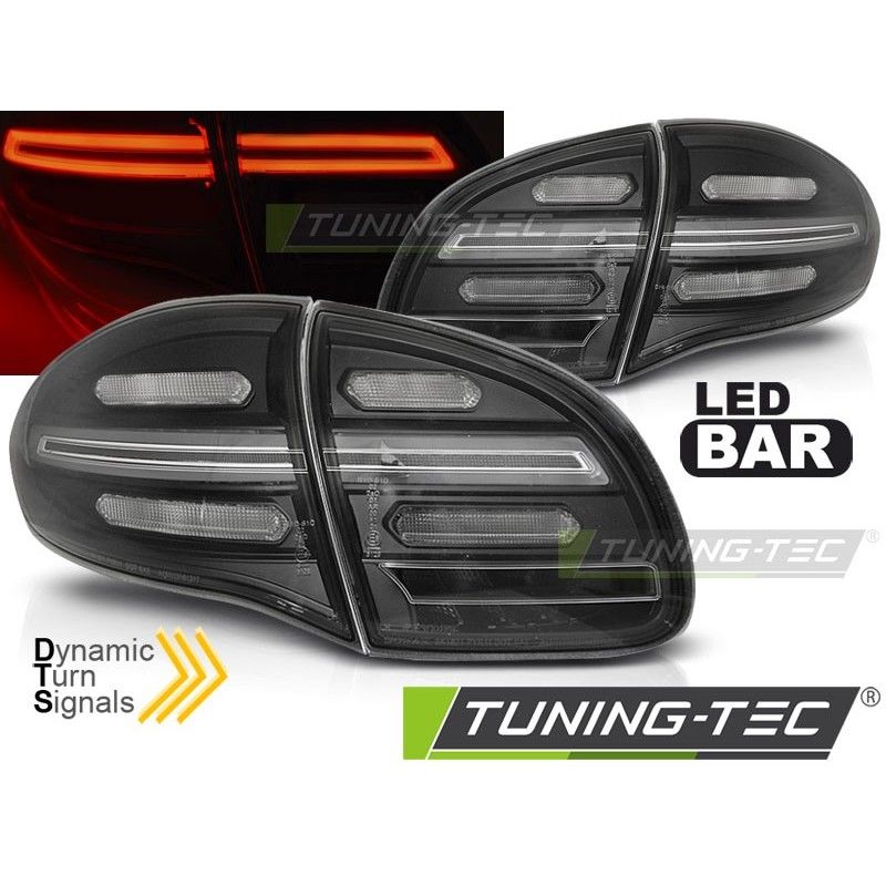 LED BAR TAIL LIGHTS BLACK SEQ fits PORSCHE CAYENNE 10-15, Eclairage Porsche