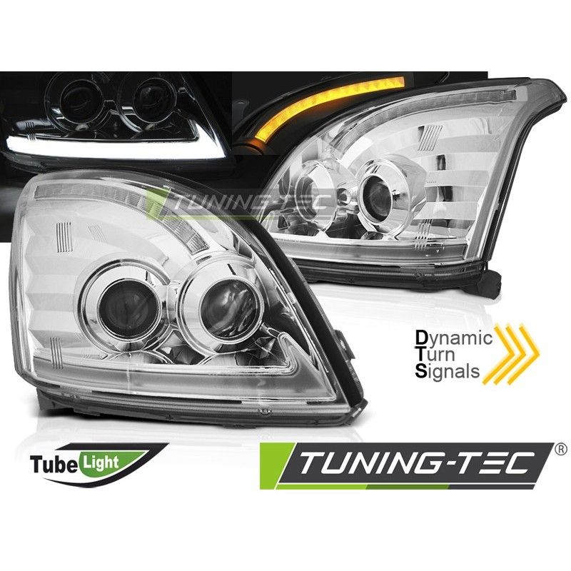 TOYOTA LAND CRUISER 120 03-09 TUBE LIGHT SEQ LED CHROME, Eclairage Toyota