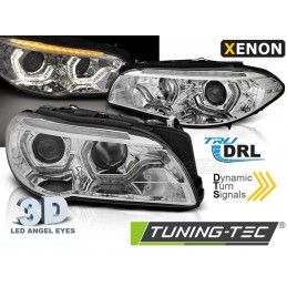 XENON HEADLIGHTS ANGEL EYES LED DRL CHROME SEQ fits BMW F10/F11 10-13, Eclairage Bmw