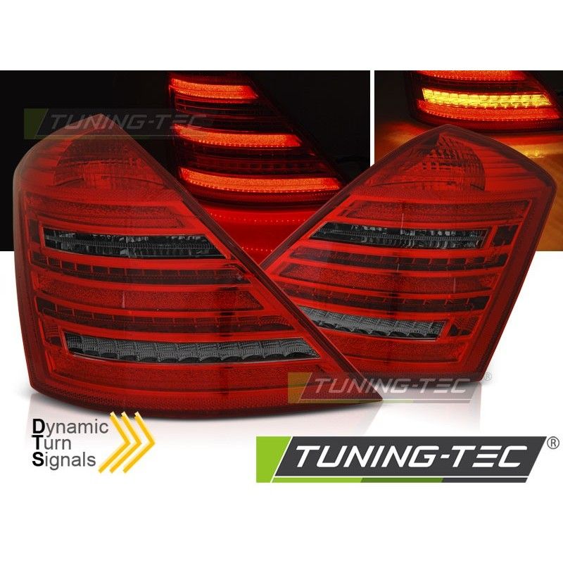 LED TAIL LIGHTS RED SMOKE SEQ W222 LOOK fits MERCEDES W221 S-KLASA 05-09, Eclairage Mercedes