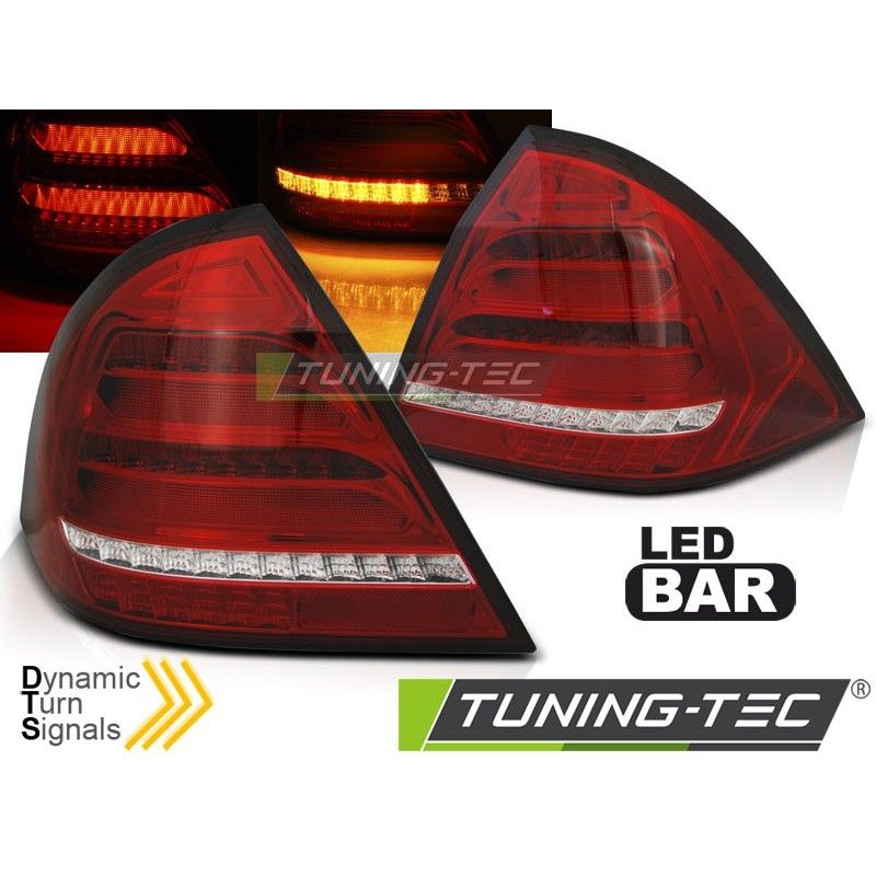 LED BAR TAIL LIGHTS RED WHITE SEQ fits MERCEDES W203 SEDAN 00-04, Eclairage Mercedes