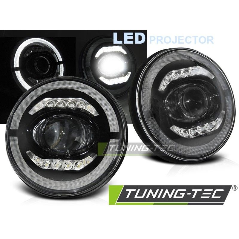 CHRYSLER JEEP WRANGLER TJ/ LJ/ JK 96-18 ANGEL EYE LED BLACK, Eclairage Jeep