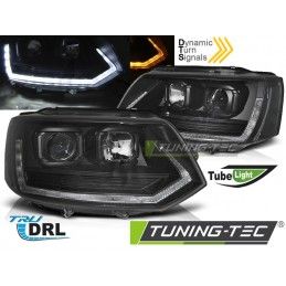 HEADLIGHTS TUBE LIGHT T6 LOOK BLACK fits VW T5 2010-2015, Eclairage Volkswagen