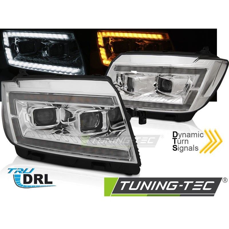 HEADLIGHTS TUBE LIGHT CHROME DRL SEQ fits VW CRAFTER II 2017- , Nouveaux produits tuning-tec