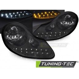 HEADLIGHTS DAYLIGHT ALL GLOSSY BLACK fits PORSCHE BOXSTER 96-04 /911 996, Nouveaux produits tuning-tec