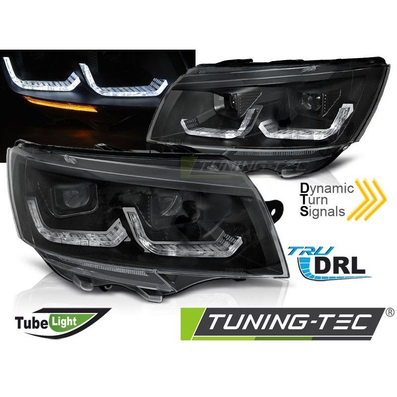 HEADLIGHTS TUBE LIGHT BLACK DRL SEQ fits VW T6.1 20-, Nouveaux produits tuning-tec