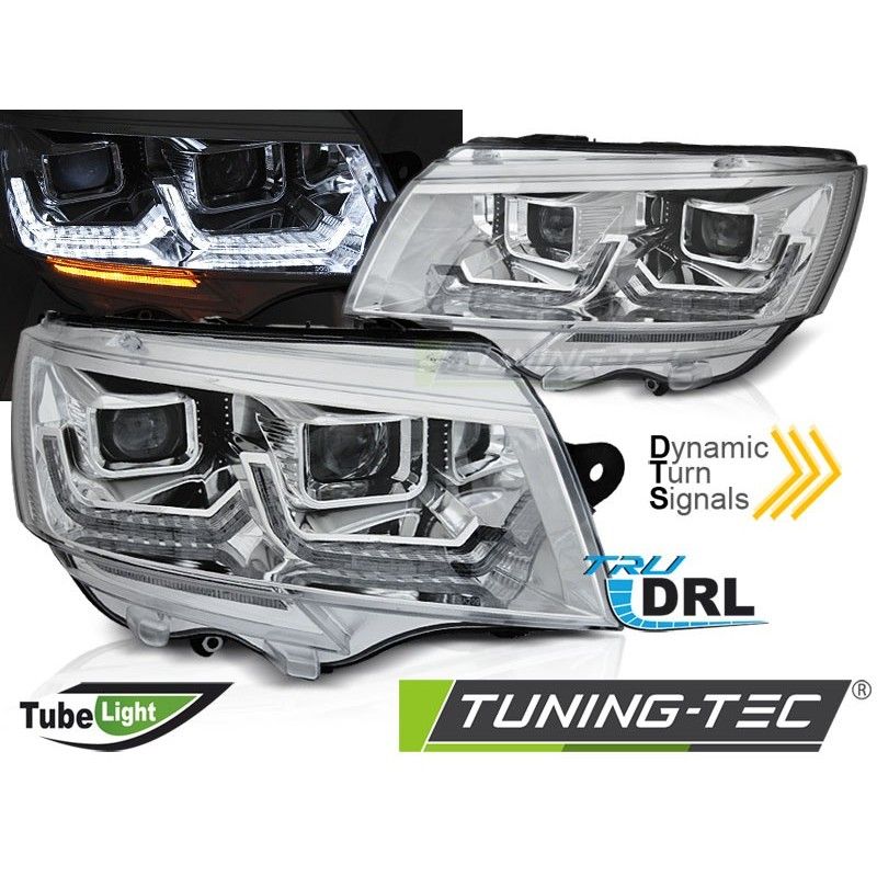 HEADLIGHTS TUBE LIGHT CHROME DRL SEQ fits VW T6.1 20-, Nouveaux produits tuning-tec
