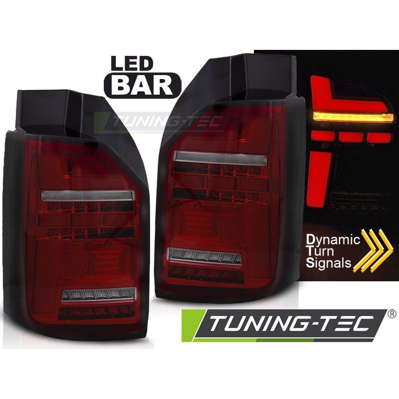 LED BAR TAIL LIGHTS RED SMOKE SEQ fits VW T6.1 20- OEM BULB, Nouveaux produits tuning-tec