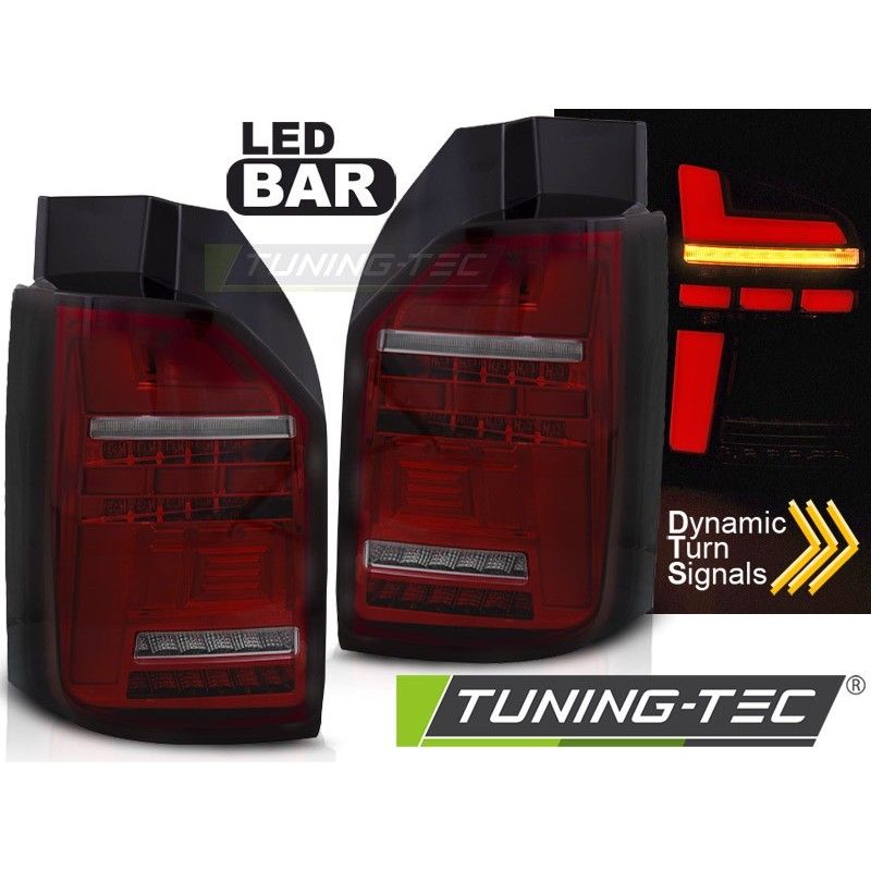 LED BAR TAIL LIGHTS RED SMOKE SEQ fits VW T6 15-19 OEM BULB, Nouveaux produits tuning-tec