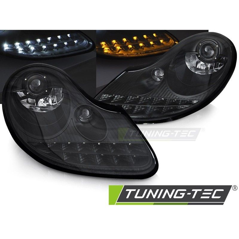 HEADLIGHTS DAYLIGHT ALL MATT BLACK fits PORSCHE BOXSTER 96-04 /911 996, Nouveaux produits tuning-tec