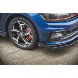 Maxton Racing Durability Front Splitter + Flaps Volkswagen Polo GTI Mk6 Black-Red + Gloss Flaps, MAXTON DESIGN