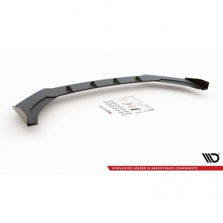 Maxton Racing Durability Front Splitter + Flaps Volkswagen Polo GTI Mk6 Black-Red + Gloss Flaps, MAXTON DESIGN