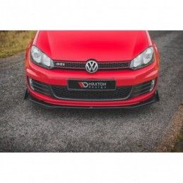 Maxton Racing Durability Front Splitter V.3 + Flaps Volkswagen Golf GTI Mk6 Black-Red + Gloss Flaps, MAXTON DESIGN