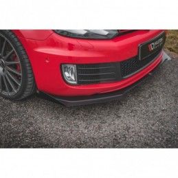 Maxton Racing Durability Front Splitter V.3 + Flaps Volkswagen Golf GTI Mk6 Black-Red + Gloss Flaps, MAXTON DESIGN