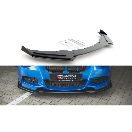 Maxton Racing Durability Front Splitter + Flaps BMW M135i F20 Black-Red + Gloss Flaps, MAXTON DESIGN