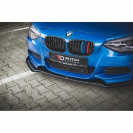 Maxton Racing Durability Front Splitter + Flaps BMW M135i F20 Black-Red + Gloss Flaps, MAXTON DESIGN