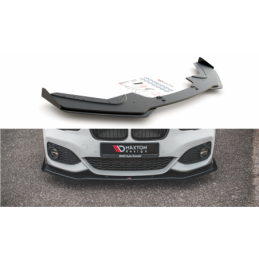 Maxton Racing Durability Front Splitter V.3 + Flaps for BMW 1 F20 M-Pack Facelift / M140i Black-Red + Gloss Flaps, MAXTON DESIG