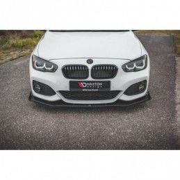 Maxton Racing Durability Front Splitter V.3 + Flaps for BMW 1 F20 M-Pack Facelift / M140i Black-Red + Gloss Flaps, MAXTON DESIG