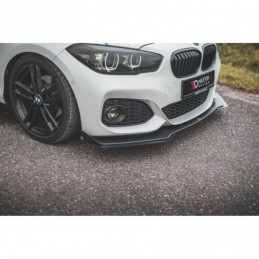 Maxton Racing Durability Front Splitter V.3 + Flaps for BMW 1 F20 M-Pack Facelift / M140i Black-Red + Gloss Flaps, MAXTON DESIG