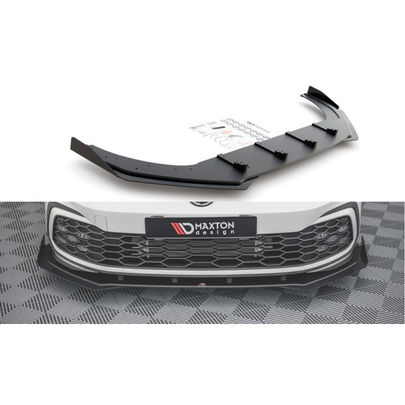 Maxton Racing Durability Front Splitter + Flaps Volkswagen Golf 8 GTI Black + Gloss Flaps , MAXTON DESIGN