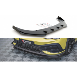 Maxton Racing Durability Front Splitter + Flaps Volkswagen Golf 8 GTI Clubsport Black-Red + Gloss Flaps, MAXTON DESIGN