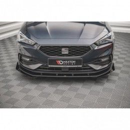 Maxton Street Pro Front Splitter + Flaps Seat Leon FR Mk4 Black + Gloss Flaps , MAXTON DESIGN