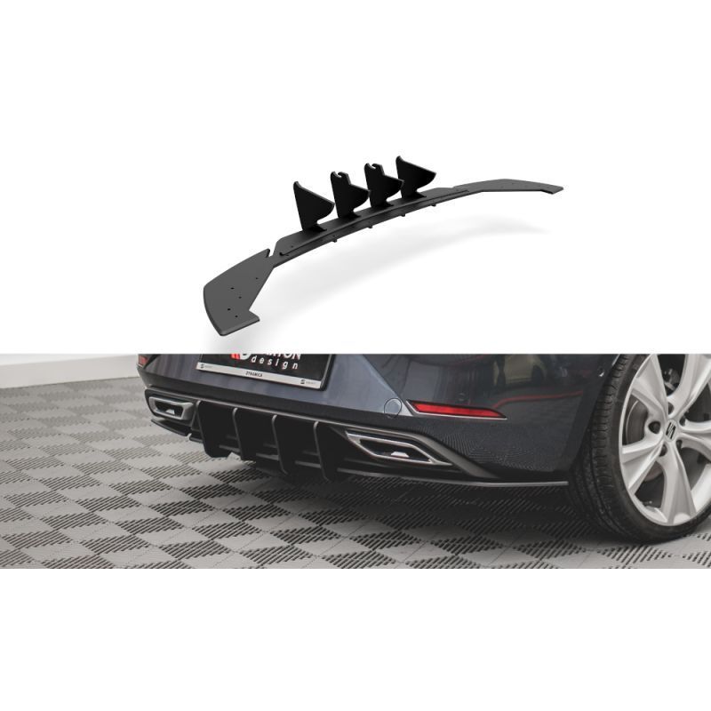 Maxton Street Pro Rear Diffuser Seat Leon FR Hatchback Mk4 Black-Red, MAXTON DESIGN